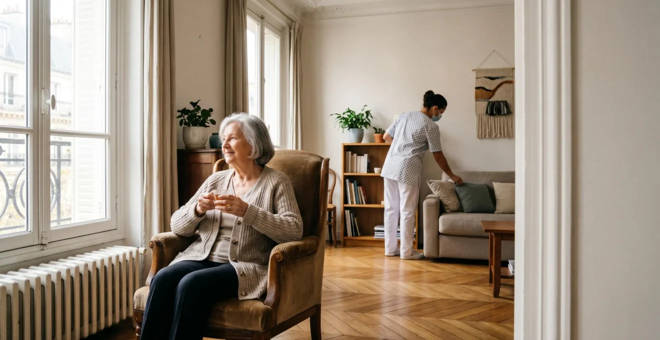 Accompagnement d'une personne âgée à domicile par une aide ménagère professionnelle