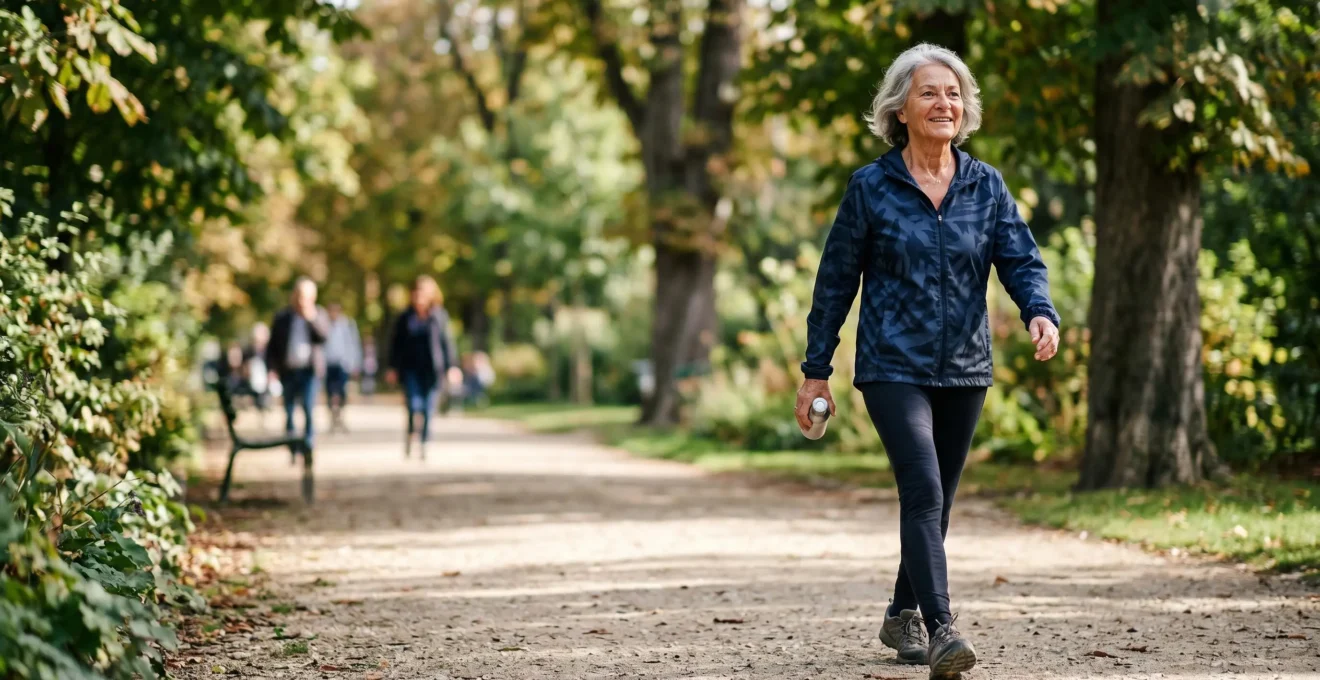 Senior pratiquant une activité physique en extérieur pour maintenir sa mobilité et son autonomie