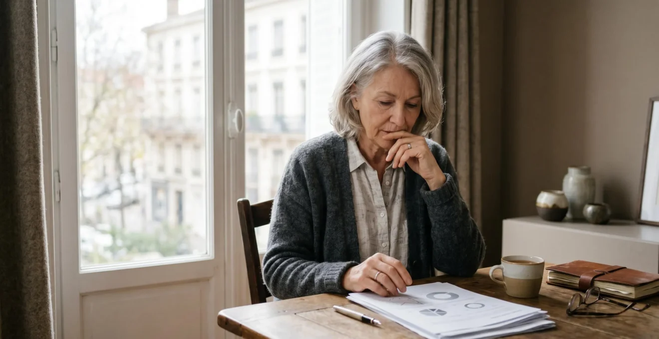 Personne senior consultant des documents de santé dans un environnement lumineux et serein