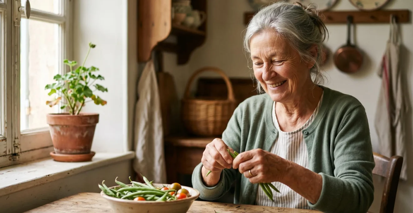Personne senior active profitant d'un moment de bien-être quotidien, symbole d'autonomie et de santé préservée