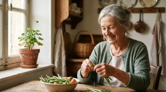 Personne senior active profitant d'un moment de bien-être quotidien, symbole d'autonomie et de santé préservée